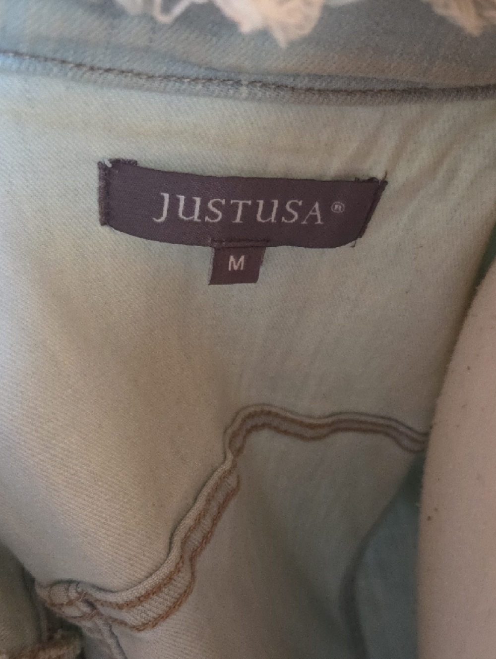 Just USA Light Blue Distressed Denim Jacket - Picture 2 of 9